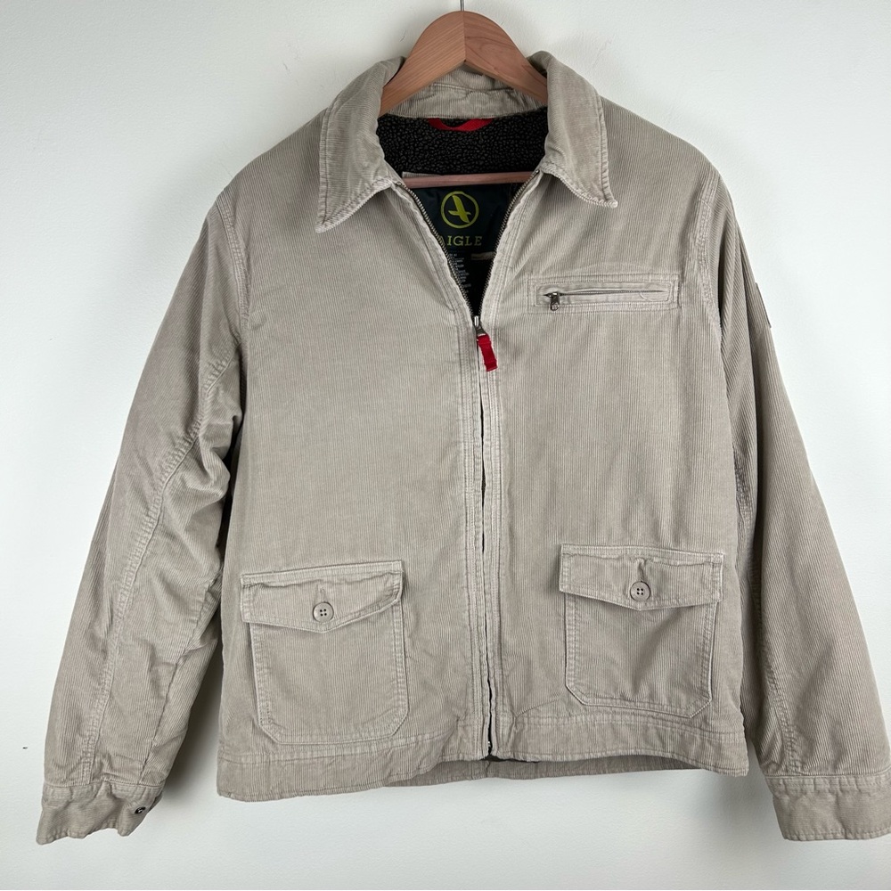 Aigle Men’s Sherpa-Lined Corduroy Field Utility Jacket sz M